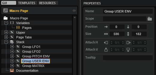 Creating a Modulation Matrix Stack USER ENV Group