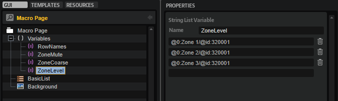 Creating a Template List ZoneLevel