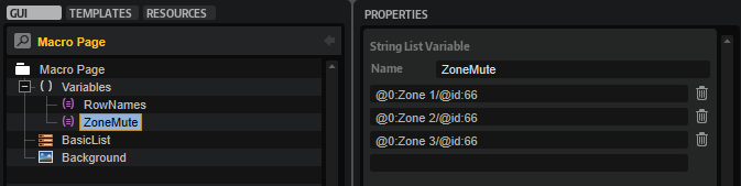 Creating a Template List ZoneMute