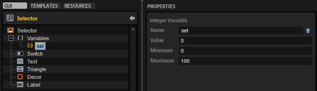 Working with Exported Variables sel Variable